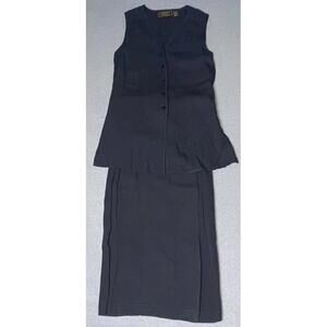 Compagnie Internationale Express Sleeveless Button Up And Wrap Maxi Skirt Set...